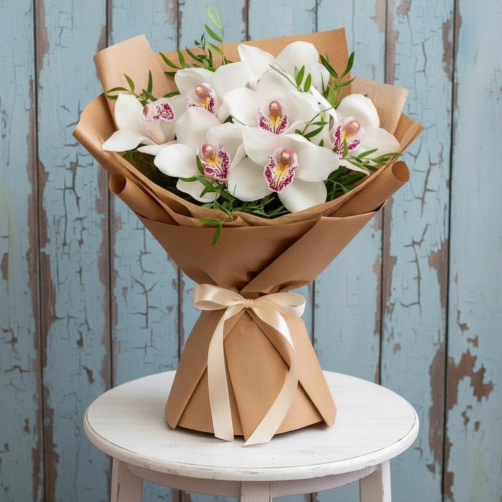 Букет цветов из: Орхидеи и Розы в Поселок санатория имени Герцена