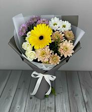 Букет цветов из:  Розы, Герберы и Хризантемы #REPLACE_PRED# Поселок санатория имени Герцена