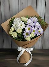 Букет цветов из:  Хризантемы и Розы в Поселок санатория имени Герцена