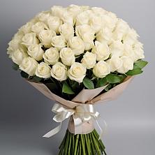 Букет 101 беля роза Белоснежка в Поселок санатория имени Герцена