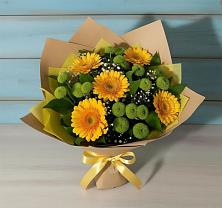 Букет цветов из:  Герберы и Хризантемы в Поселок санатория имени Герцена