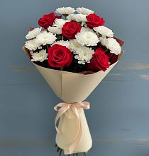 Букет цветов из:  Розы и Хризантемы в Поселок санатория имени Герцена