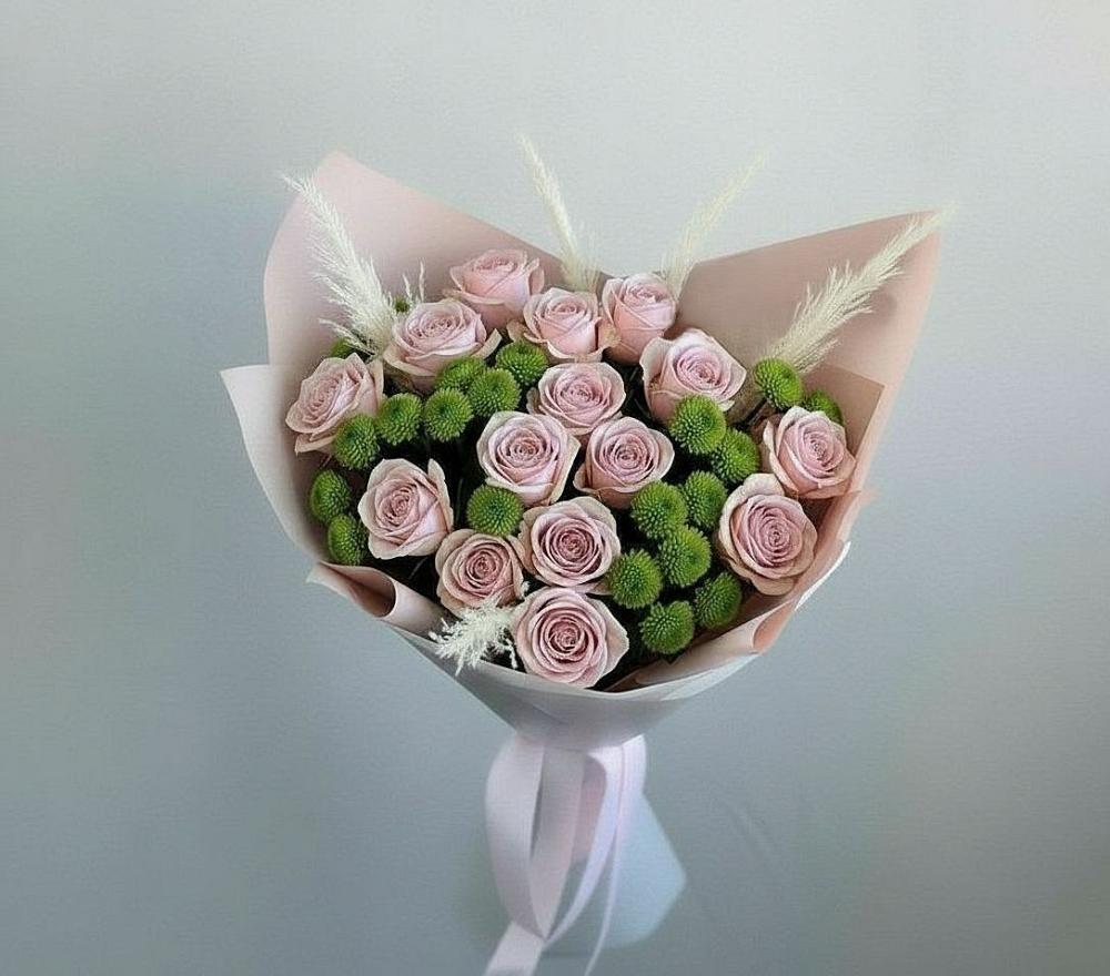 Букет цветов из: Розы и Хризантемы в Поселок санатория имени Герцена