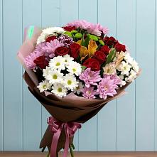 Букет цветов из:  Розы, Хризантемы и Альстромерии в Поселок санатория имени Герцена
