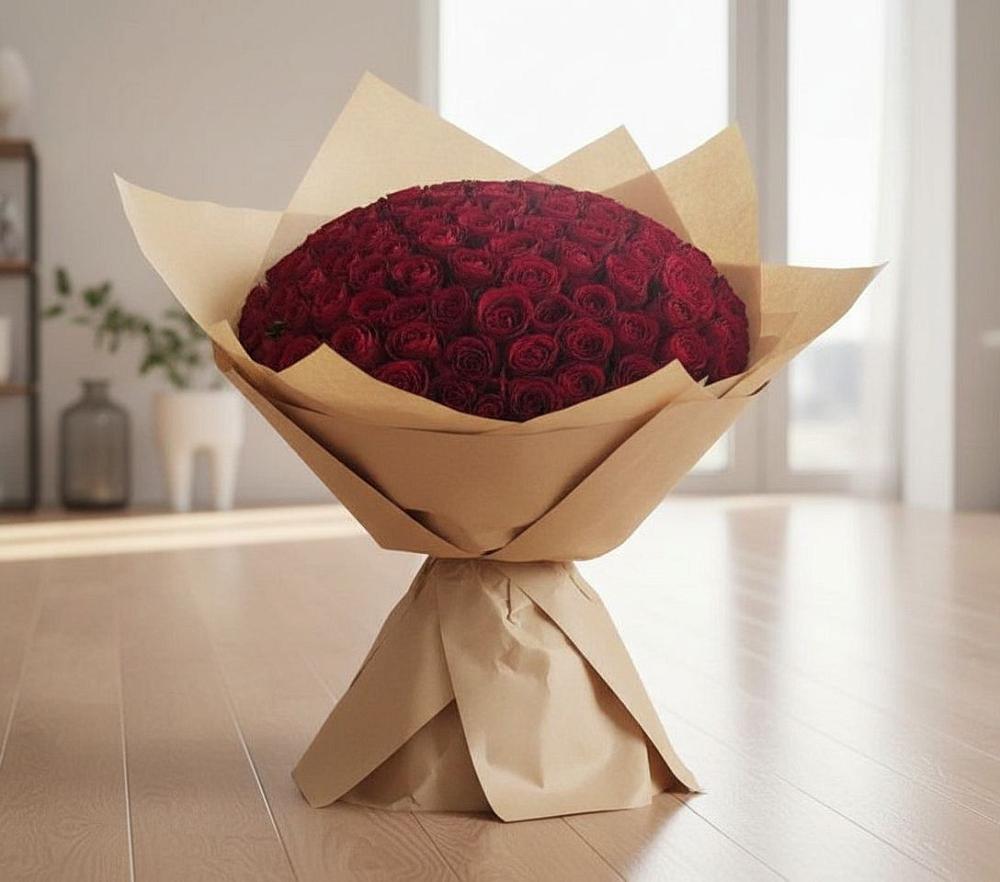 Букет 101 Красная роза в Поселок санатория имени Герцена