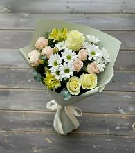 Букет цветов из:  Альстромерии, Розы и Хризантемы в Поселок санатория имени Герцена