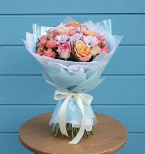 Букет цветов из:  Хризантемы и Розы в Поселок санатория имени Герцена